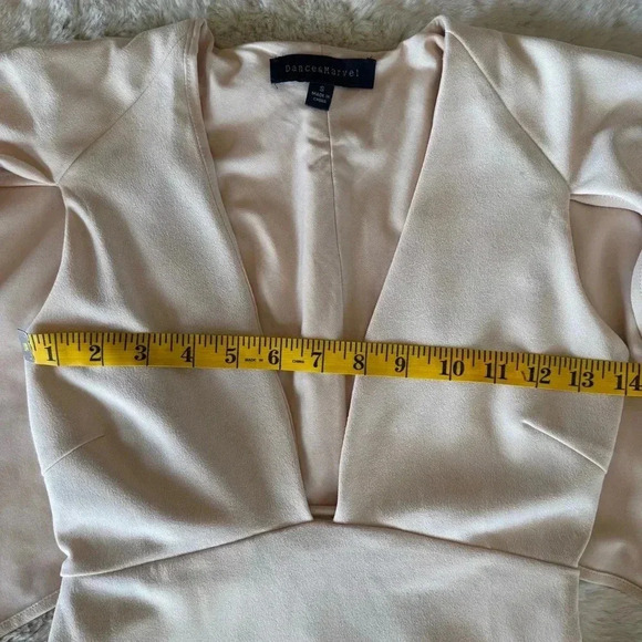 Dance and Marcel cream bodycon cape dress with slit size small - Picture 9 of 16
